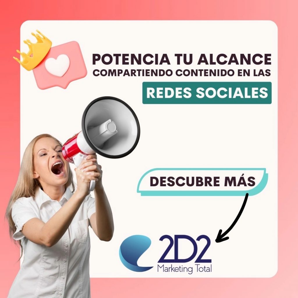 Potencia tu alcance compartiendo contenido en las redes sociales.